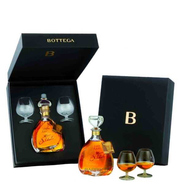 Confezione Maestri Decanter Grappa invecchiata di Prosecco con 2 bicchieri