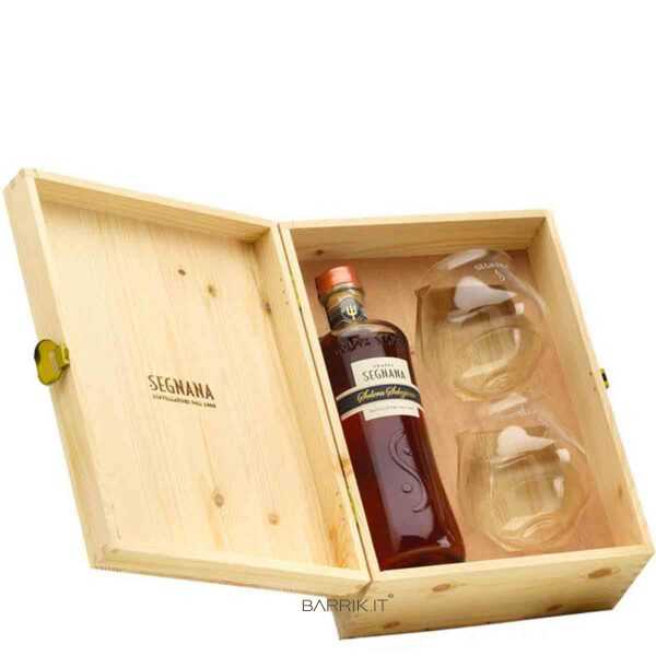 Cofanetto Grappa Trentina Invecchiata Solera Collezione Segnana + 2 Bicchieri